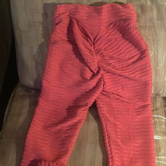 Butt training style pant’s ribbed legging pink size medium / large fits sexy - Picture 1 of 5